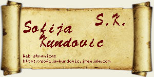 Sofija Kundović vizit kartica
